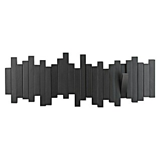 Umbra Garderobenleiste Sticks (L x B x H: 49,2 x 3 x 18 cm, Anzahl Haken: 5 Stk., Schwarz)