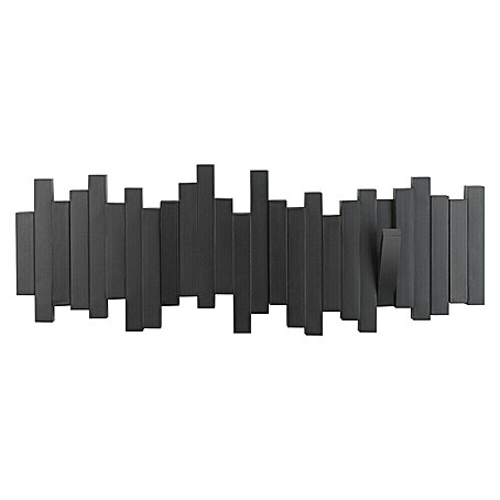 Umbra Garderobenleiste Sticks (L x B x H: 49,2 x 3 x 18 cm, Anzahl Haken: 5 Stk., Schwarz)