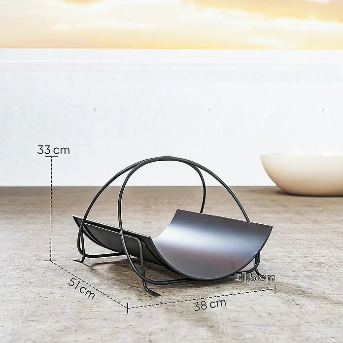 Outsunny Kaminholzregal - 38 x 51 x 33 cm, Metall, Schwarz