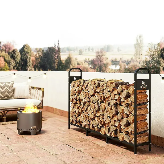 Outsunny- Kaminholzregal-199 x 30 x 121 cm - 