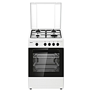 Benavent Cocina de gas CBS504W (Zonas de cocción: 4 ud., Blanco, Gas natural)
