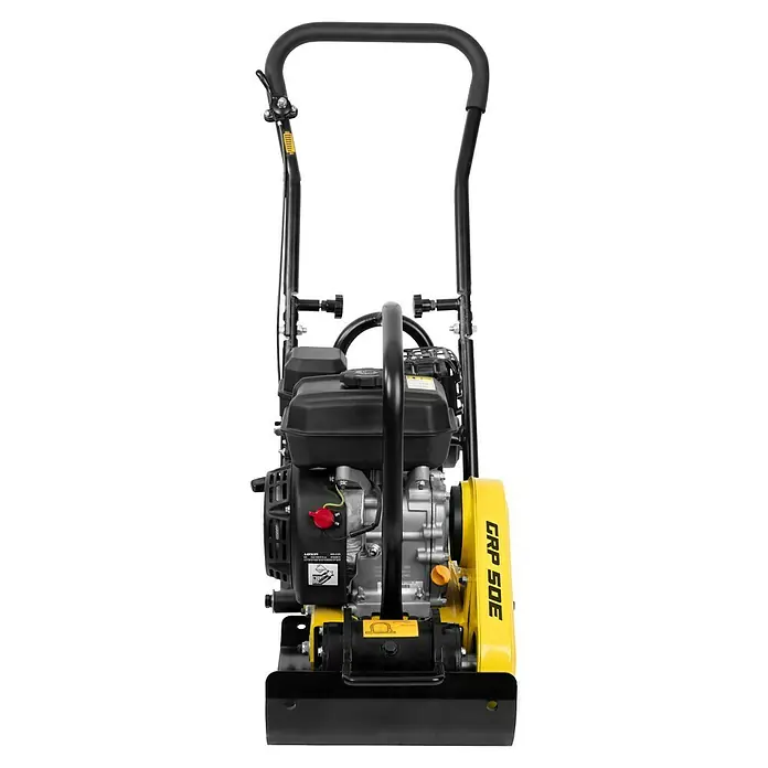 Güde Rüttelplatte GRP 50E - 4,1 kW, Verdichtungsdruck: 8,5 kN - Bild einer GRUPPE 5DE Rüttelplatte, ideal für Verdichtungsarbeiten. Kompakt und leistungsstark für den professionellen Einsatz.