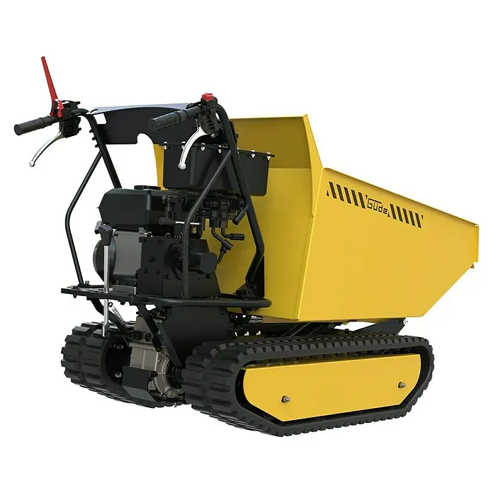 Güde Kettendumper GRD 500/R - Motorbetrieben, Fassungsvermögen: 230 l, Traglast: 500 kg - Hier ist ein Bild eines gelben GÜDE Mini-Transporters mit Raupenantrieb.