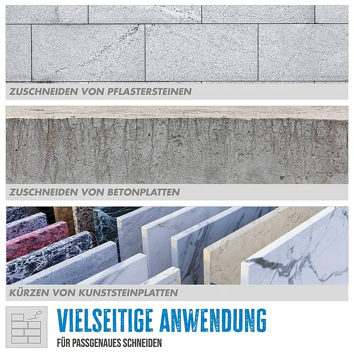 Güde Steintrennmaschine GSTM 350 - 2,2 kW, Max. Schnittlänge: 800 mm - Vielseitige Anwendung: Zuschneiden von Pflastersteinen, Beton- und Kunststeinplatten für passgenaue Projekte.