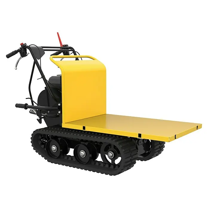 Güde Kettendumper GRD 300.1/R - 4.100 W - Gelber Raupendumper mit flacher Ladefläche für den Transport von Gütern in unwegsamem Gelände. Ideal für Bau und Landwirtschaft.