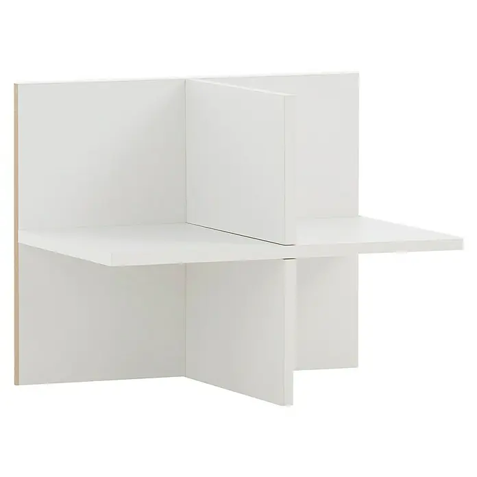 Schildmeyer Rena Einsatz - L x B x H: 32,8 x 47,5 x 38,4 cm, Weiß, Passend für: Regale mit Fachmaßen 23 x 31,2 x 18,4 cm - Das Bild zeigt ein modernes, weißes Wandregal mit mehreren Fächern, ideal zur Aufbewahrung von Büchern oder Dekorationsgegenständen.