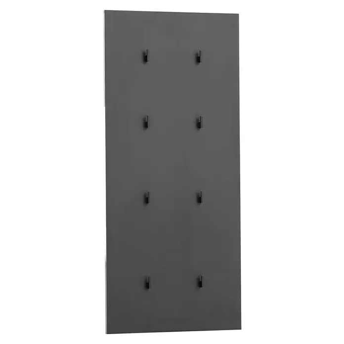 Schildmeyer Alexa Garderobenpaneel - L x B x H: 2,6 x 49 x 109 cm, Schwarz - Wandpaneel mit acht Haken zur Aufbewahrung von Kleidung oder Accessoires. Praktische und stilvolle Wandgarderobe für den Eingangsbereich.