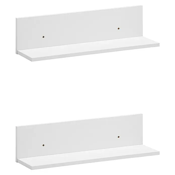 Schildmeyer Wandregal-Set - L x B x H: 17,3 x 60 x 15,7 cm, Weiß - Zwei weiße Wandregale mit einer schlichten, modernen Optik, ideal zur Präsentation von Dekoartikeln und Büchern.