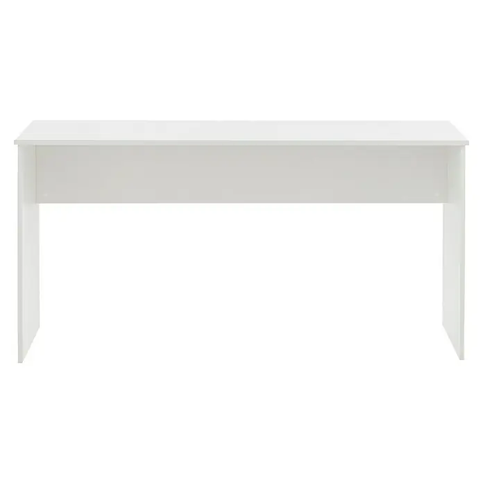 Schildmeyer Rena Schreibtisch - L x B x H: 65 x 150 x 73,6 cm, Weiß - Dieser Artikel zeigt einen modernen, weißen Schreibtisch mit minimalistischem Design und klaren Linien, ideal für ein stilvolles Heimbüro.