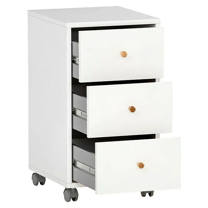 Schildmeyer Rena Rollcontainer - L x B x H: 39,1 x 32,6 x 59,7 cm, Weiß, Anzahl Schubladen: 3 Stk. - Rollcontainer mit drei Schubladen. Das weiße Möbelstück bietet viel Stauraum und ist durch die Rollen flexibel einsetzbar.
