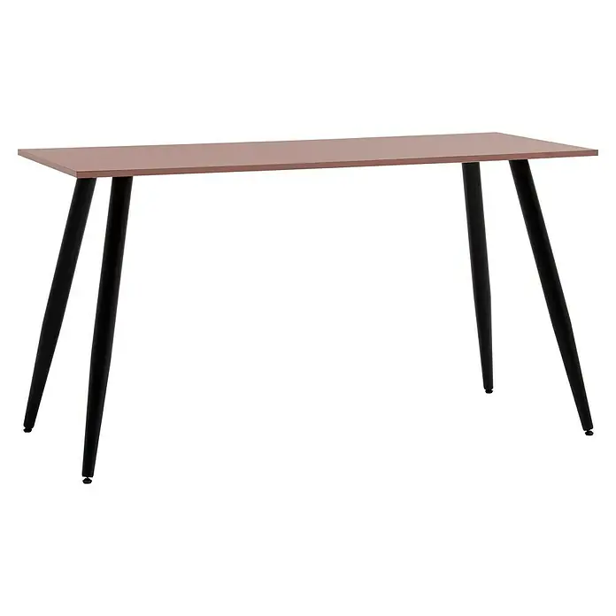 Schildmeyer Piazza Schreibtisch - L x B x H: 60 x 138 x 73,6 cm, Mauve - Ein moderner Tisch mit einer hellbraunen Tischplatte und schlanken, schwarzen Beinen, ideal für minimalistische Innenräume.