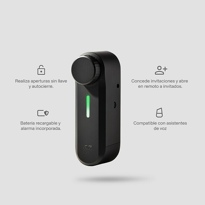 AYR Cerradura electrónica Pass (Negro, Bluetooth, Mediante app, USB Tipo C) | BAUHAUS