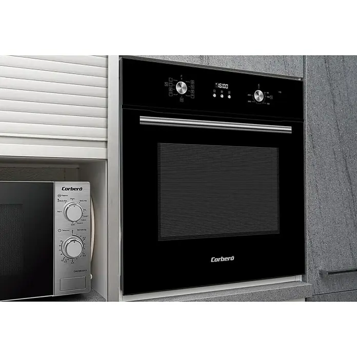 Corberó Horno empotrado CCHMD805N - Volumen horno: 70 l - Horno empotrable y microondas de Corberó. La cocina es moderna y los electrodomésticos están integrados con estilo, manteniendo la cocina ordenada.