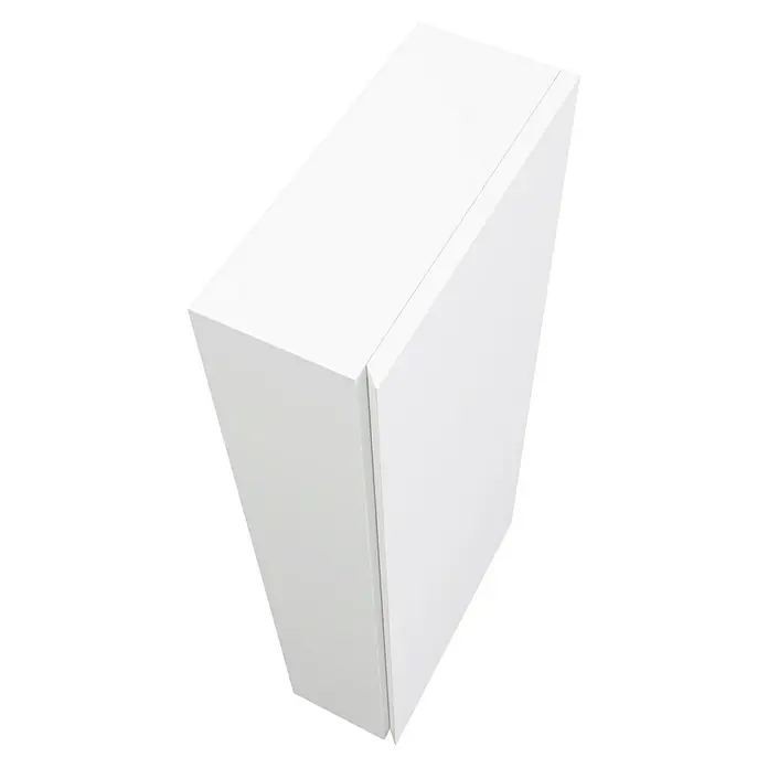 Camargue Espacio Hängeschrank - 40 x 17 x 90 cm, Gama weiß matt - Nahaufnahme einer weißen Schublade, die ein schlichtes und modernes Design zeigt und sich perfekt für die Aufbewahrung im Büro eignet.