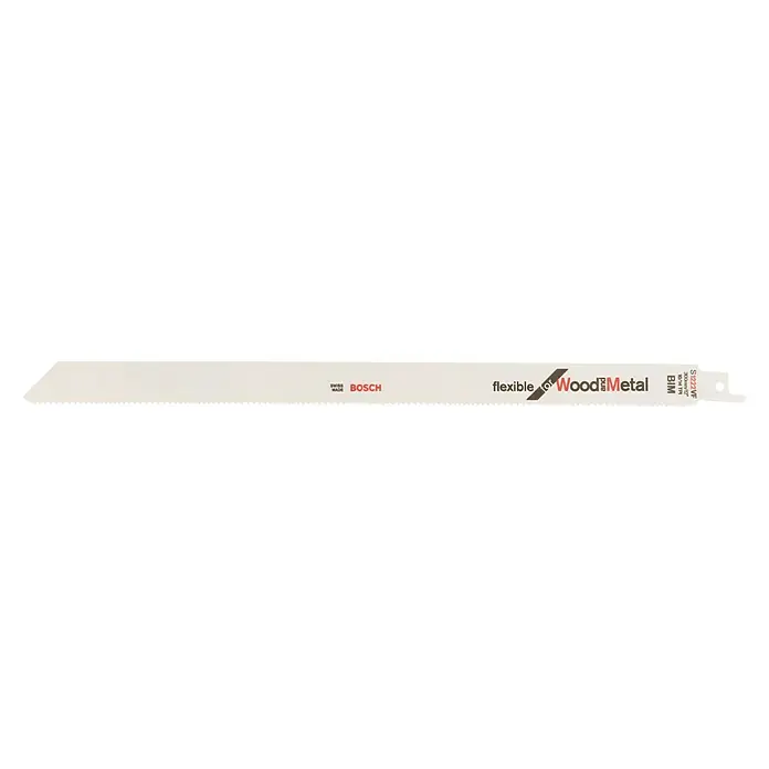 Bosch Hoja de sierra de sable S 1222 VF Flexible for Wood and Metal - Metales no ferrosos, Largo: 300 mm - Hoja de sierra Bosch para cortar madera y metal, flexible y duradera para diversas aplicaciones de bricolaje.