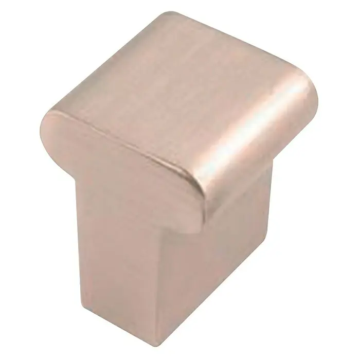 Nesu Pomo para muebles 33516 - Acero, Níquel - Primer plano de un pomo de armario cuadrado en níquel cepillado. Perfecto para cajones y armarios, aportando un toque de elegancia a cualquier estancia.