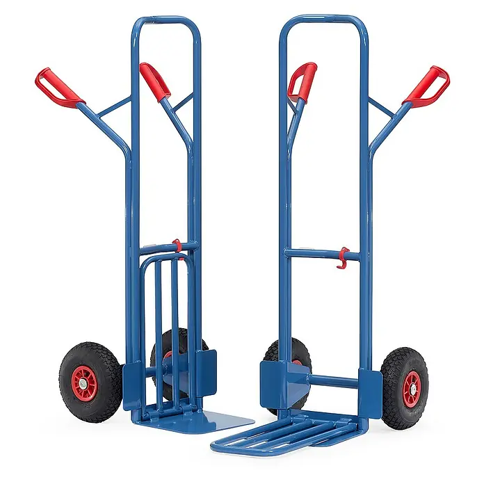 Fetra Stahlrohrkarre, Tragkraft 350 kg, Höhe 1200 mm, breite Schaufel