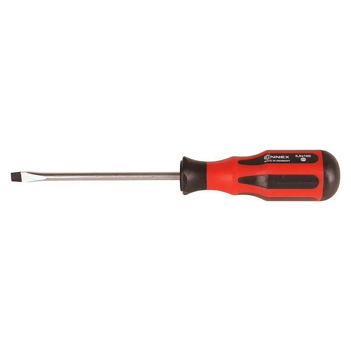 Connex Destornillador COX311100 - SL 5,5 mm, Longitud de la hoja: 100 mm - Destornillador plano Connex de 5,5x100 mm, perfecto para diversas tareas de atornillado. Mango ergonómico para un uso cómodo.