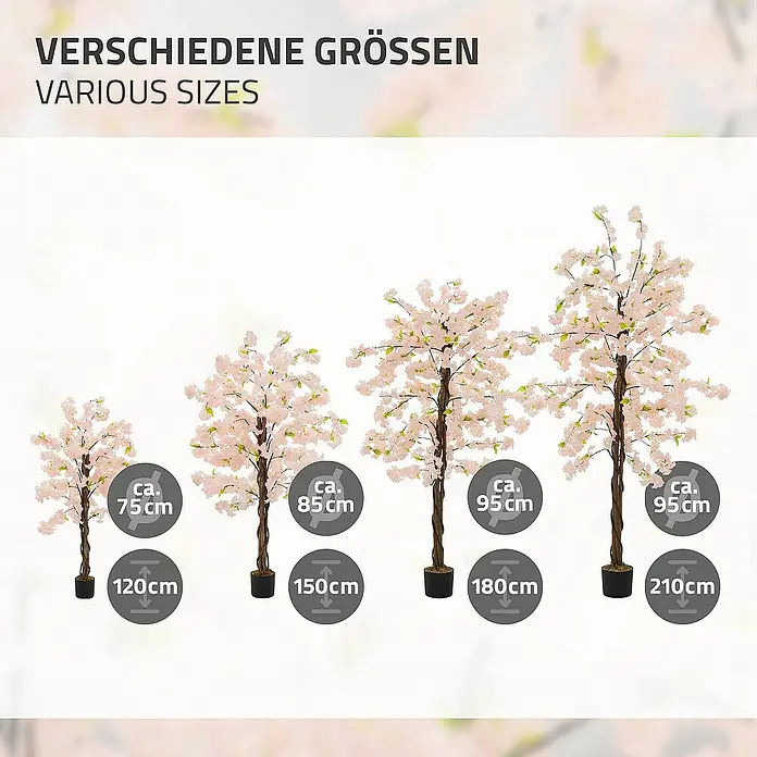 ML-Design Kunstpflanze Künstliche Pflanze für Wohnräume & Garten dekorative Zimmerpflanze - Blütenfarbe: Rosa, Textil