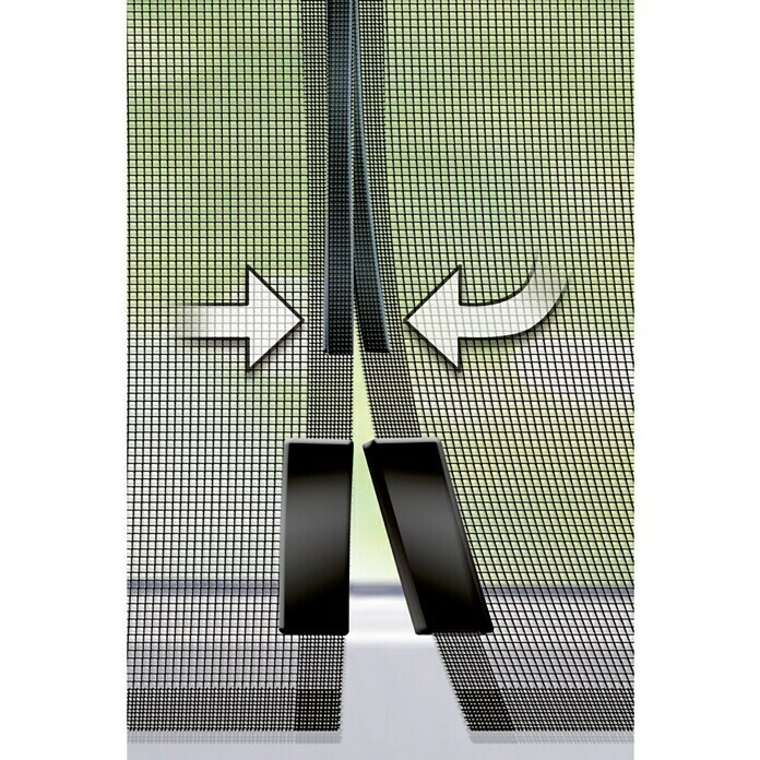 Schellenberg Insect Stop Mosquitera Magnetic con listel (An x Al: 120 x 240 cm, Color tejido: Antracita, Fijación mediante imán, Puerta)