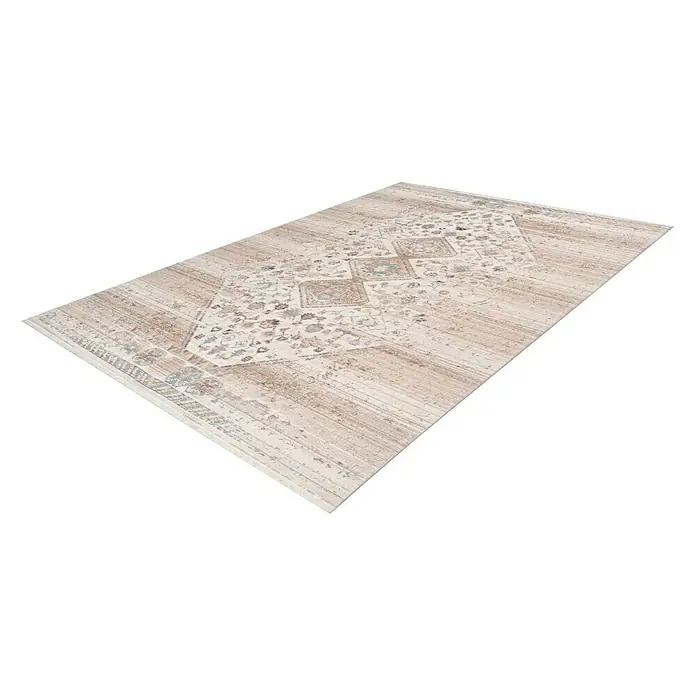 Kayoom Kurzflorteppich Baroque 1100 - Beige, 230 x 160 cm, 100 % Polyester - Beigefarbener Teppich mit traditionellen Mustern, ideal für Wohn- oder Esszimmer, der Wärme und Stil in jeden Raum bringt.