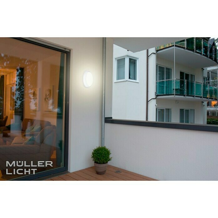 Müller-Licht LED-Wand- & Deckenleuchte Pictor Sensor (9 W, Weiß, Ø x H: 17,5 x 6,4 cm)