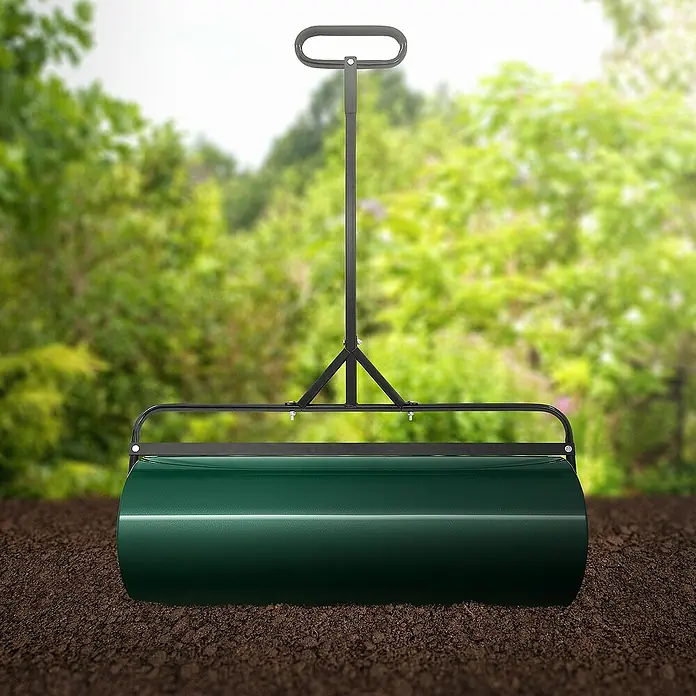ECD Germany Rasenwalze Rasenroller zur Bodenverdichtung befüllbar mit Wasser/Sand Bodenwalze - Arbeitsbreite: 90 cm, Grün