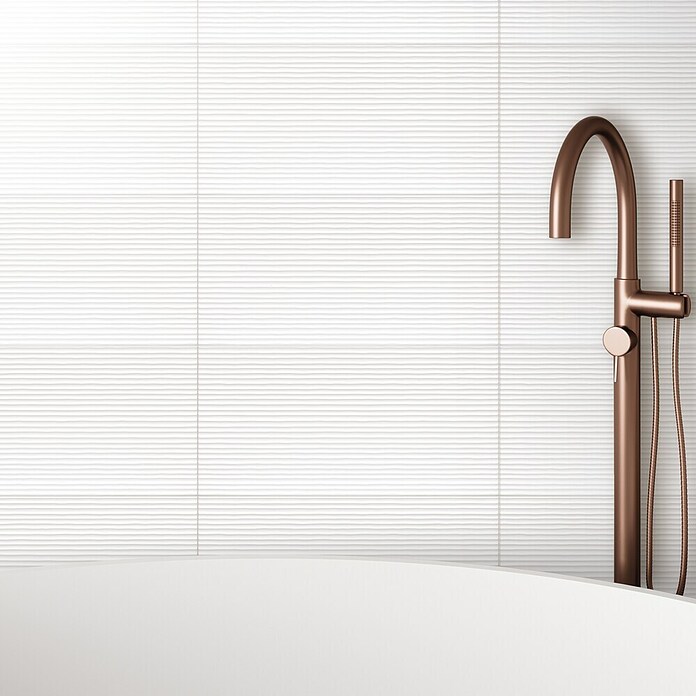 DryTile Wandfliese Palazzo Strukturiert Linie (30 x 60 cm, Weiß, Matt) | BAUHAUS
