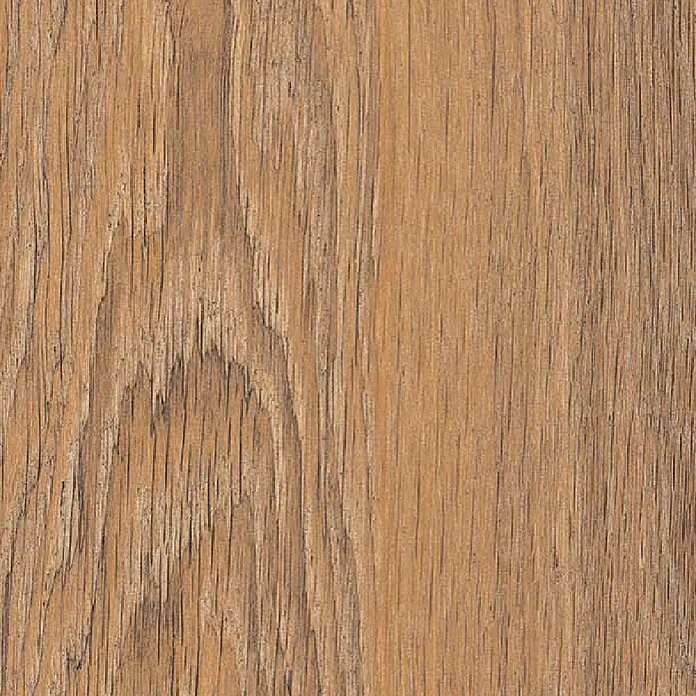 Feinsteinzeugfliese Mersin - 19,3 x 120,2 cm, Brown, Matt - Nahaufnahme einer Holzoberfläche mit Maserung, ideal für Texturen oder Hintergründe. Das Holz hat eine warme, natürliche Farbe.