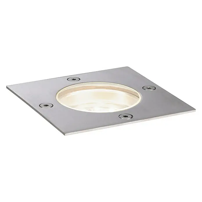 Paulmann Plug & Shine Bodeneinbauleuchte - 3,6 W, Warmweiß, IP65, Quadratisch - Quadratische Bodeneinbauleuchte aus Edelstahl mit warmweißem Licht, ideal für den Außenbereich zur stilvollen Beleuchtung von Wegen.