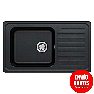Carea Fregadero encastrable Venus (86 x 50 cm, Material: CAREAlith®, Negro)