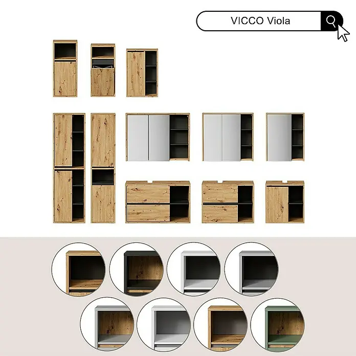 Vicco Wandspiegel Viola Weiß - Weiß