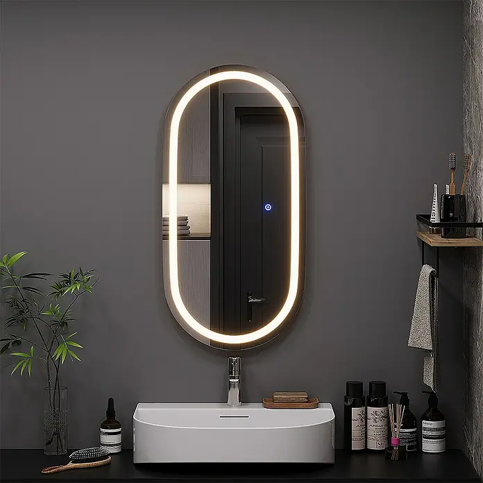 Vicco Wandspiegel Miral Glas mit Frontlight Beleuchtung - Glas