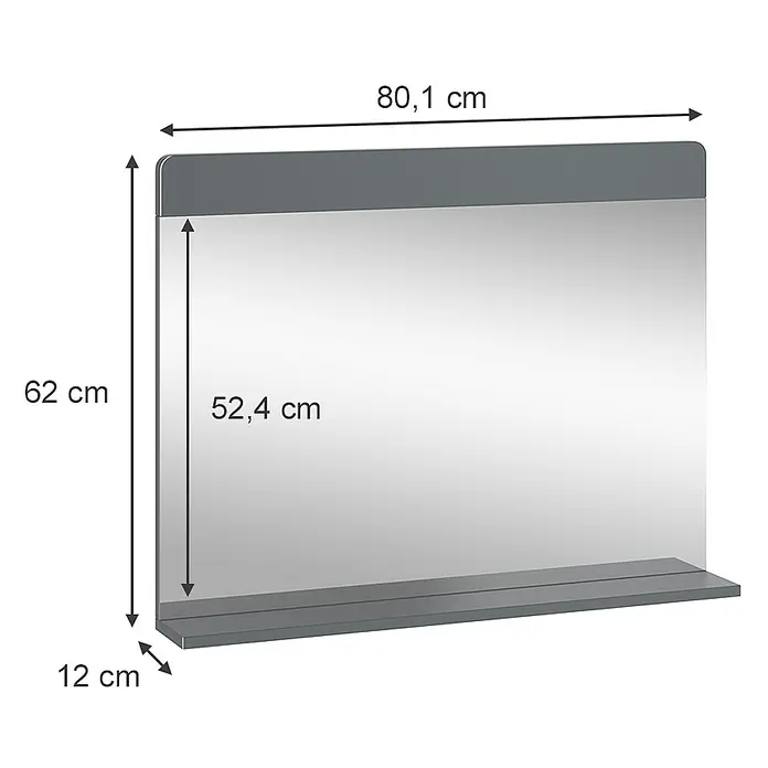Vicco Wandspiegel Izan Grau - Grau