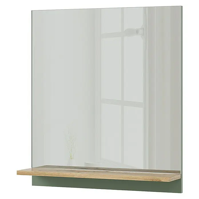 Vicco Wandspiegel Marelle Grün/Artisan mit Regal - Grün/Artisan