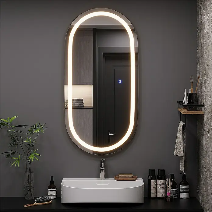 Vicco Wandspiegel Miral Glas mit Frontlight Beleuchtung - Glas