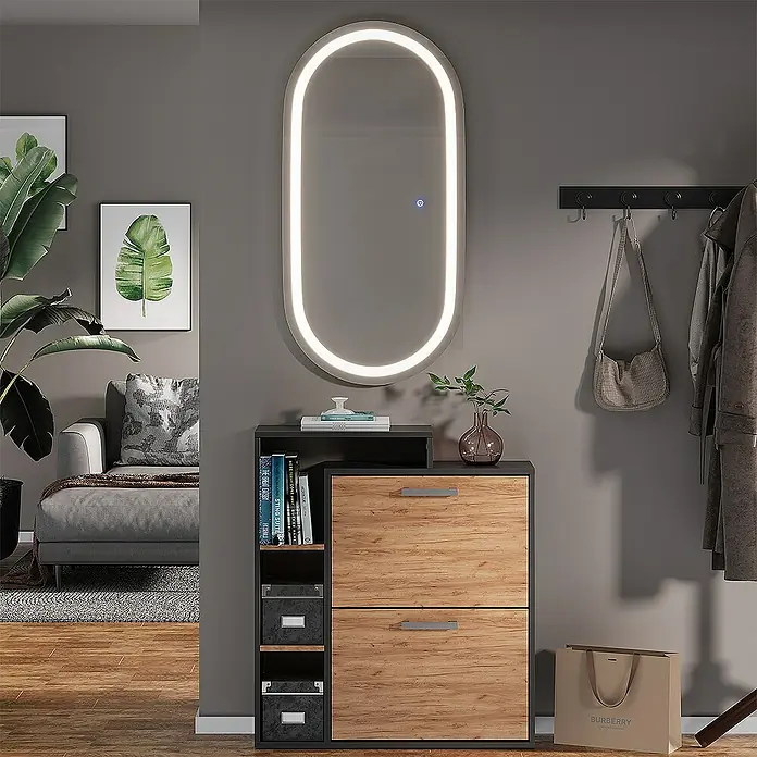 Vicco Wandspiegel Miral Glas mit Frontlight Beleuchtung - Glas