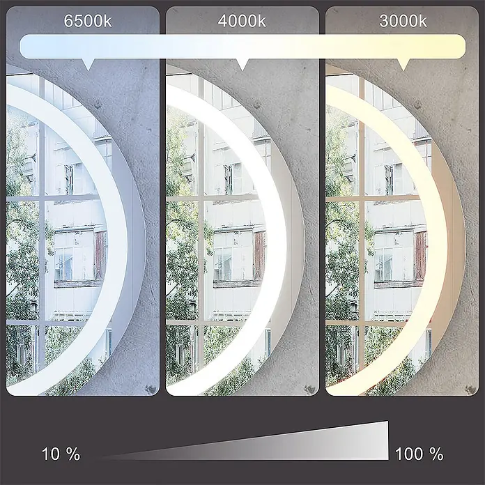 Vicco Wandspiegel Miral Glas mit Frontlight Beleuchtung - Glas