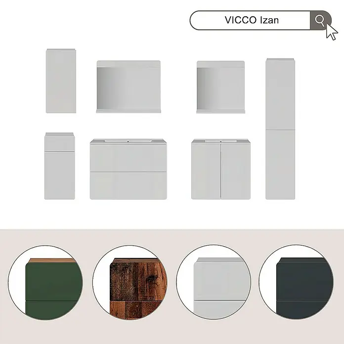 Vicco Wandspiegel Izan Weiß - Weiß