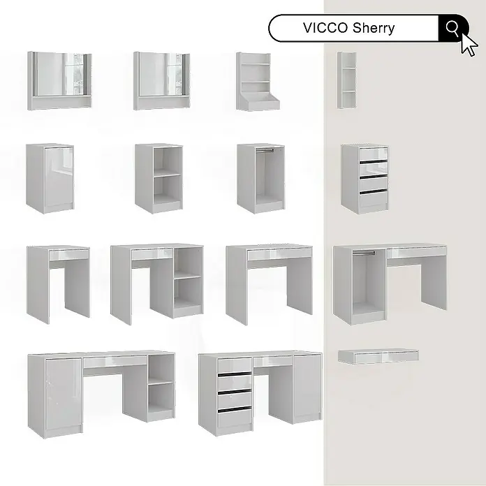 Vicco Wandspiegel Sherry Weiß - Weiß