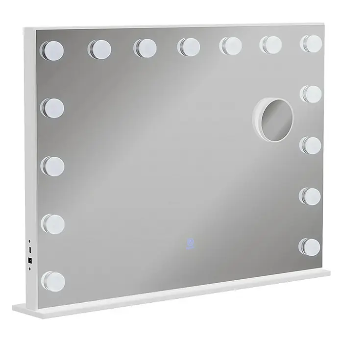 Vicco Wandspiegel Greta Weiß mit LED-Beleuchtung - Weiß