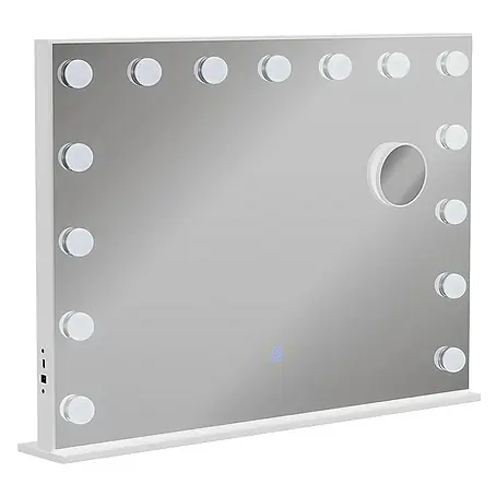 Vicco  Wandspiegel Greta Weiß mit LED-Beleuchtung
