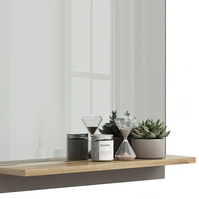 Vicco Wandspiegel Marelle Greige mit Regal - Greige