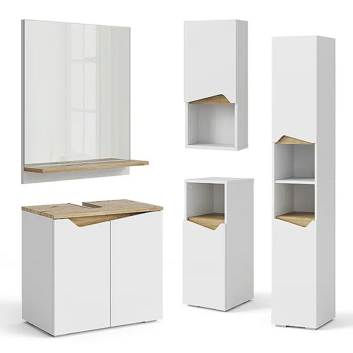 Vicco Wandspiegel Marelle Greige mit Regal - Greige
