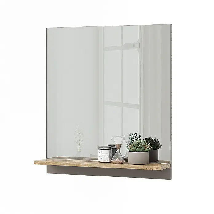 Vicco Wandspiegel Marelle Greige mit Regal - Greige
