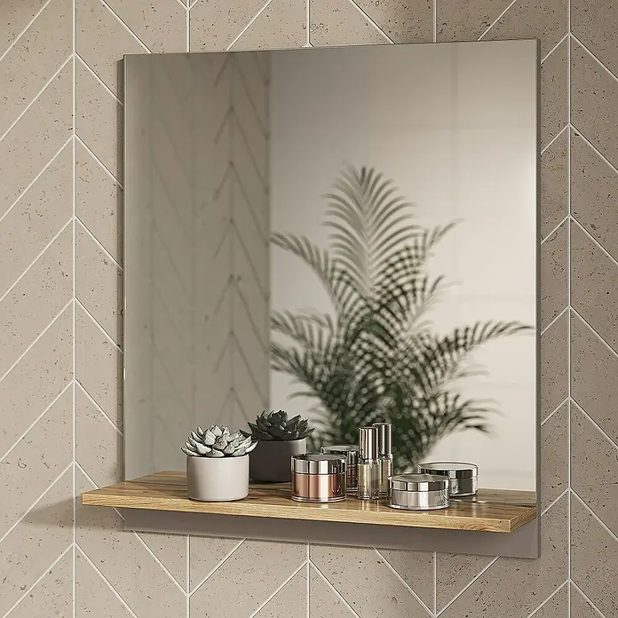 Vicco Wandspiegel Marelle Greige mit Regal - Greige