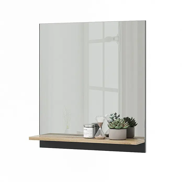 Vicco Wandspiegel Marelle Anthrazit/Artisan mit Regal - Anthrazit/Artisan