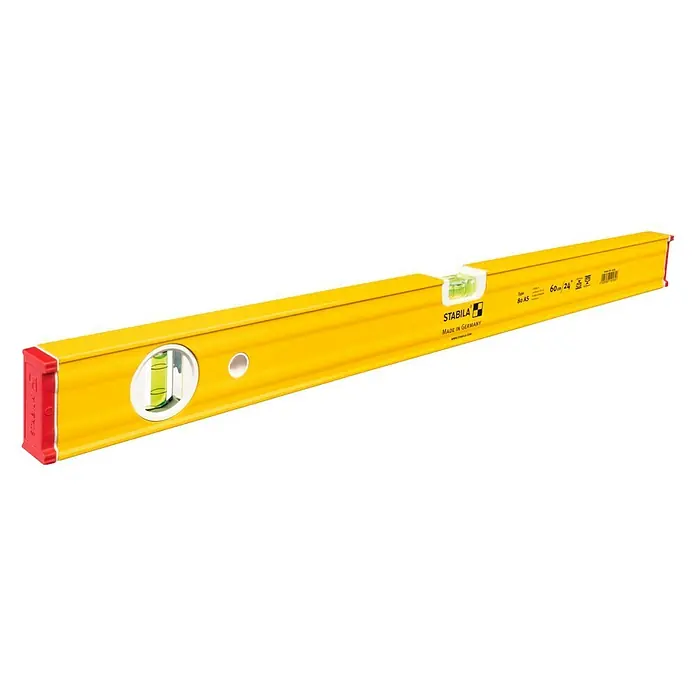 Stabila Wasserwaage 80 AS - Länge: 60 cm, Anzahl Libellen: 2 Stk. - Gelbe Wasserwaage Stabila 80 AS mit drei Libellen für präzises Nivellieren bei Bau- und Handwerksprojekten.