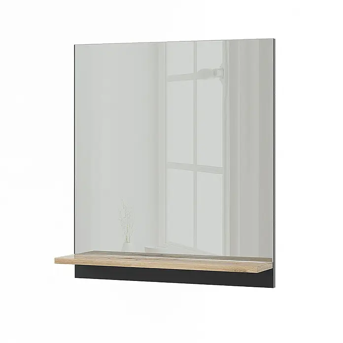 Vicco Wandspiegel Marelle Anthrazit/Artisan mit Regal - Anthrazit/Artisan