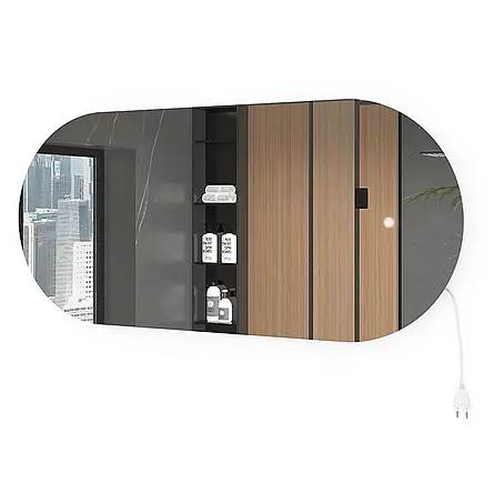 Vicco  Wandspiegel Weiß mit LED Beleuchtung